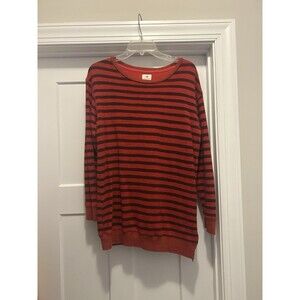 Sundry Striped Sweatshirt Red Black Striped Long Sleeve Game Day Nautical Small